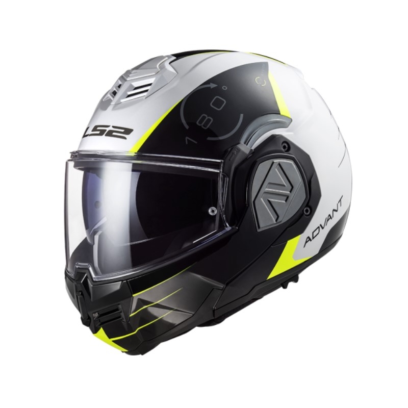 Flip-up moto ķivere LS2 FF906 Advant Codex 06 melns-balts-fluo dzeltens