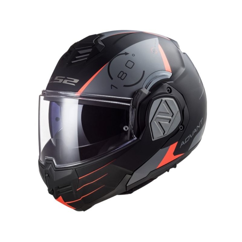 Flip-up moto ķivere LS2 FF906 Advant Codex 06 sarkanā-melnā-pelēkā-titāna krāsā