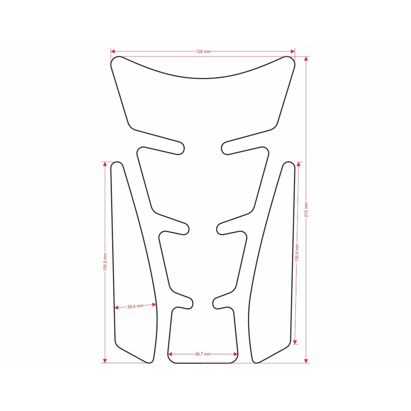 Degvielas tvertnes vāks - tvertnes paliktnis Print Wings sarkans ar sānu daļu