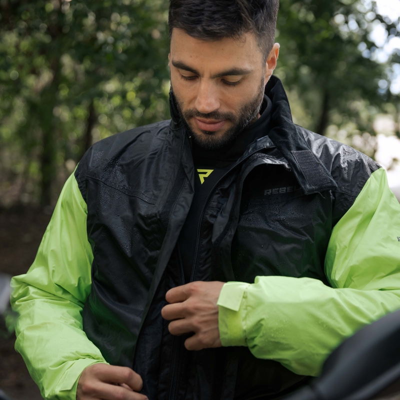 Rebelhorn Rain fluo dzeltena motocikla lietus jaka