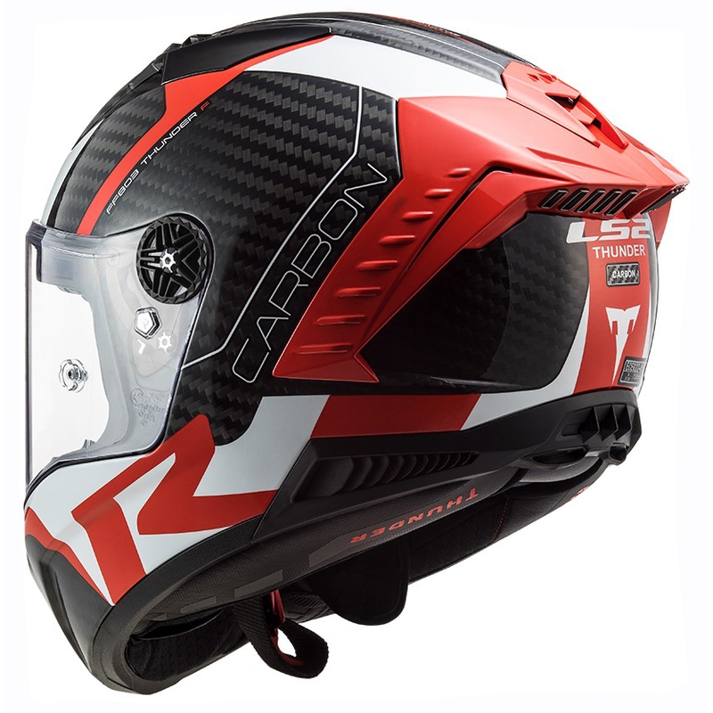 LS2 FF805 Thunder C Racing1 melnā-baltā-sarkanā integrālā motocikla ķivere