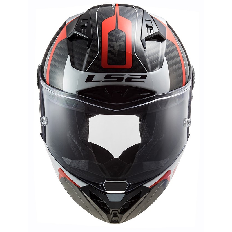 LS2 FF805 Thunder C Racing1 melnā-baltā-sarkanā integrālā motocikla ķivere