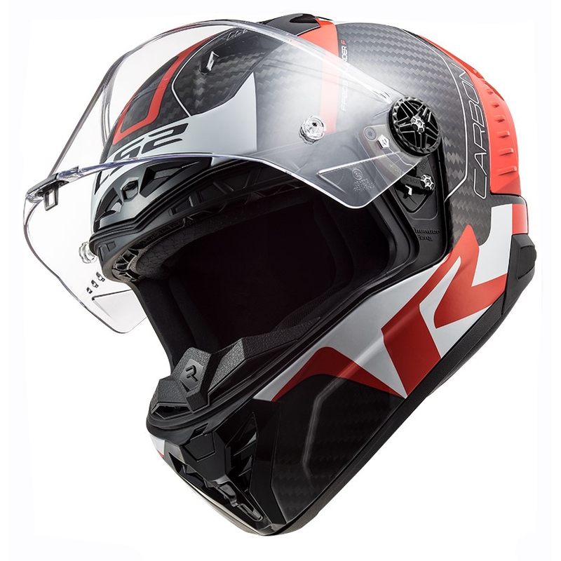 LS2 FF805 Thunder C Racing1 melnā-baltā-sarkanā integrālā motocikla ķivere