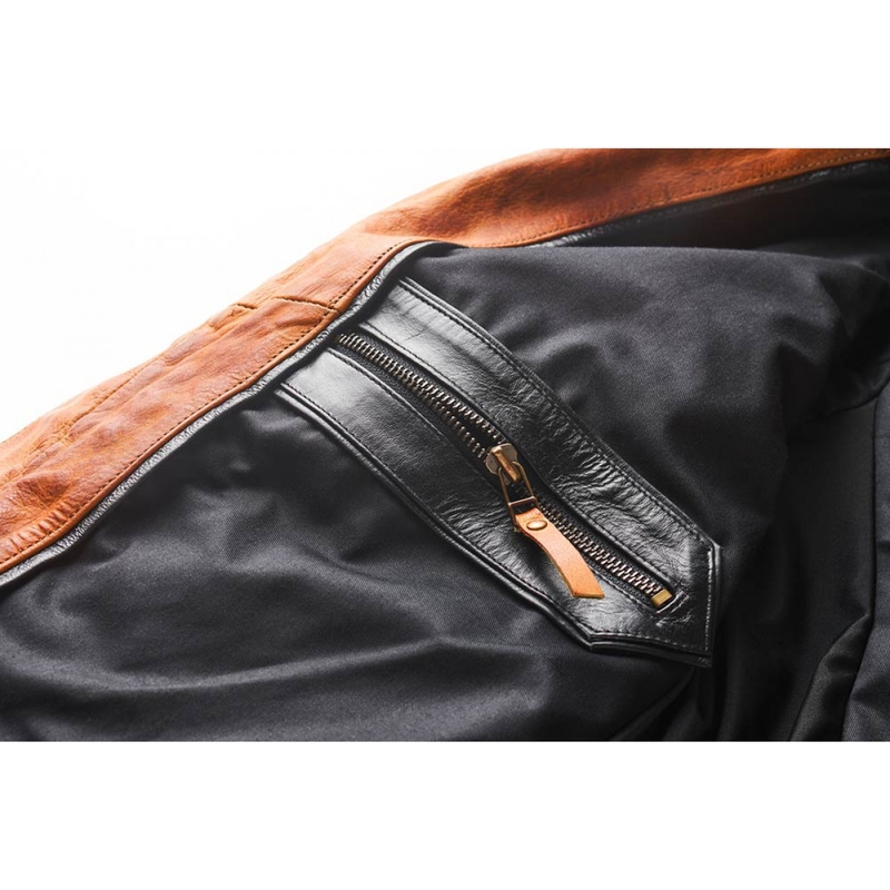 Degviela Bourbon Brown Ādas motocikla jaka izpārdošana