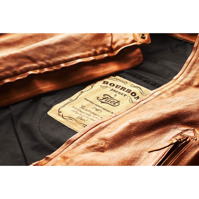 Degviela Bourbon Brown Ādas motocikla jaka izpārdošana