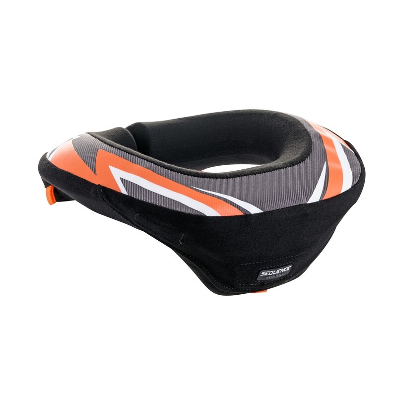 Alpinestars Sequence jauniešu kakla aizsargs melns, balts un oranžs