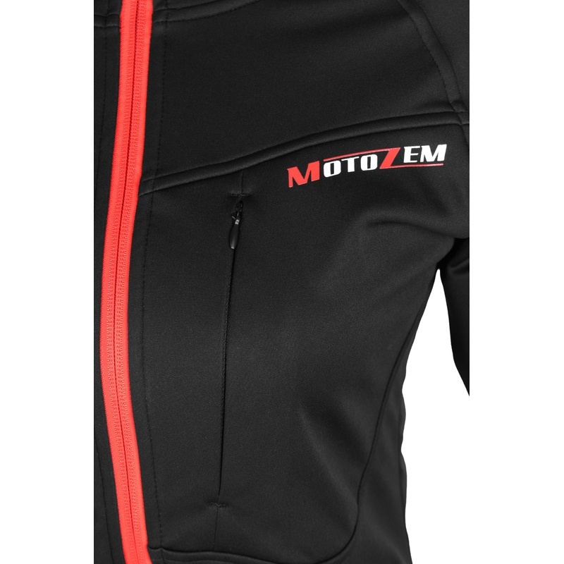 Sieviešu MotoZem Racing Team melnā un sarkanā softshell jaka