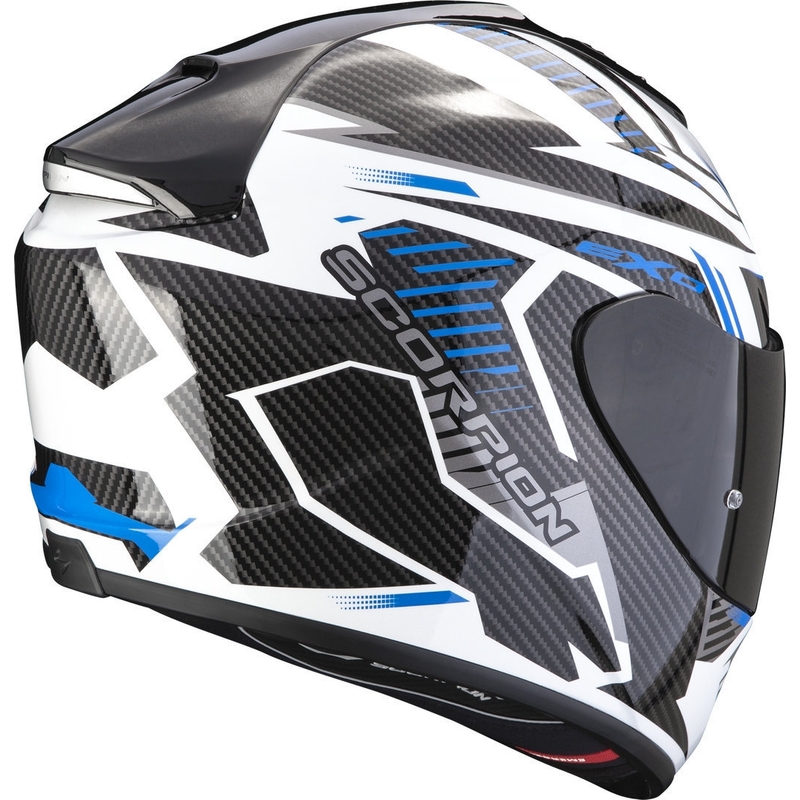 Integrēta motocikla ķivere Scorpion EXO-1400 EVO Air Shell balts-zils