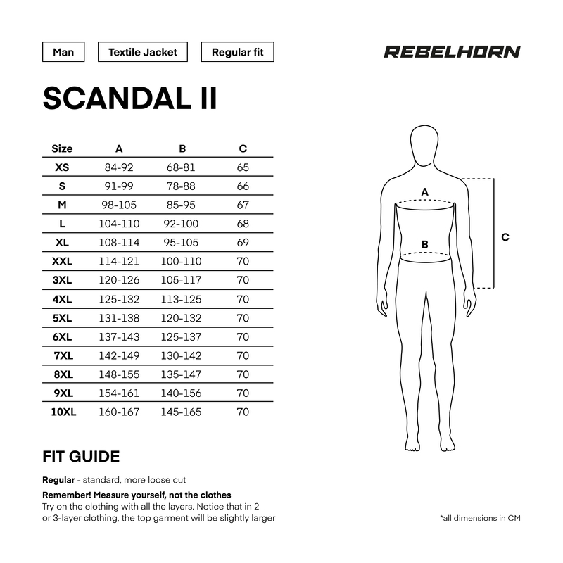 Rebelhorn Scandal II motocikla jaka sudraba-melna