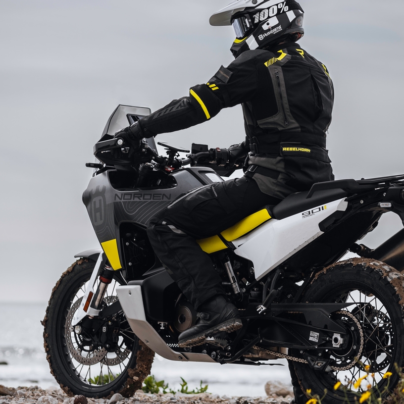 Rebelhorn Patrol melns-pelēks-fluo dzeltens motocikla jaka