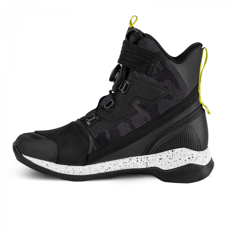 Shima Takeshi melni kamuflāžas un fluo dzelteni motocikla zābaki