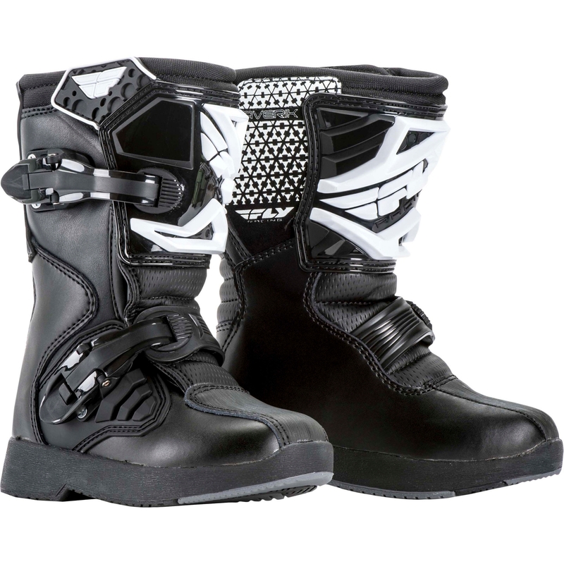 Bērnu motociklu zābaki FLY Racing NEW Maverik Mini Black and White