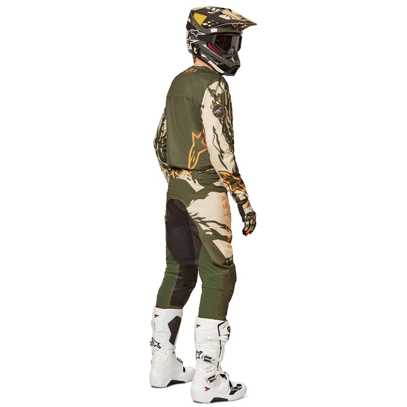 Bērnu motokrosa krekliņš Alpinestars Racer Tactical camo green-beige-orange