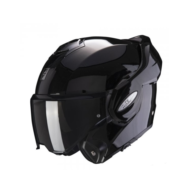 Flip-up ķivere Scorpion EXO-TECH EVO melna spīdīga