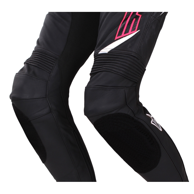 Sieviešu RSA GT2 Black-White-Fluo Pink motocikla bikses izpārdošana