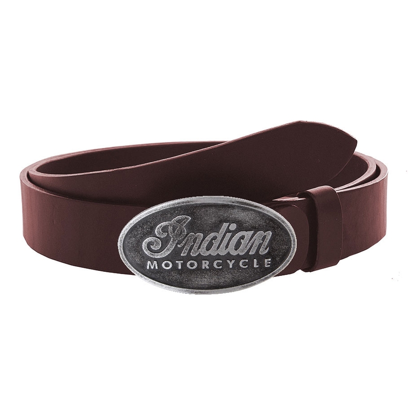 Ādas moto josta ar sprādzi Indian Motorcycle brūna