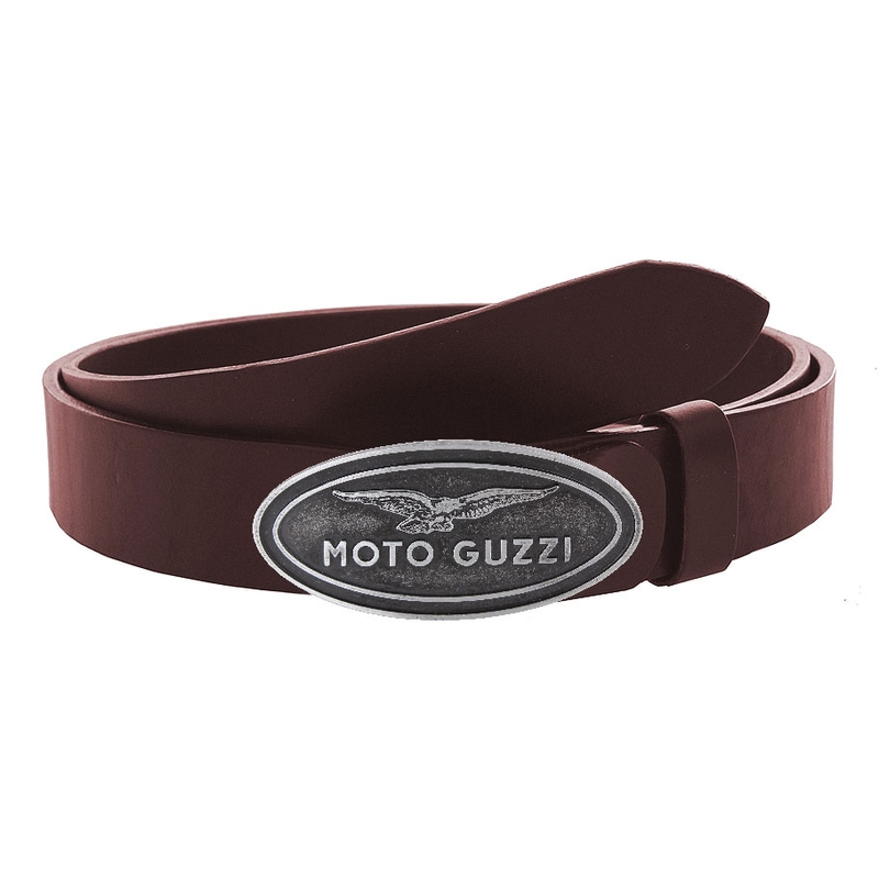 Moto Guzzi brūna ādas josta ar sprādzi