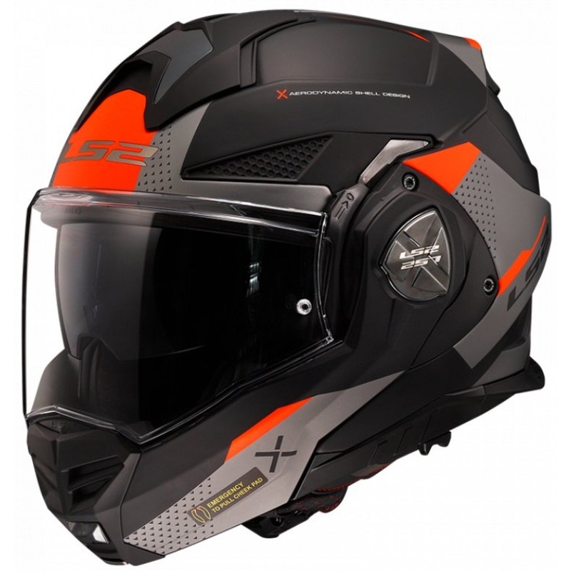 Atverama motocikla ķivere LS2 FF901 Advant X Oblivion melna-sarkana-titāna