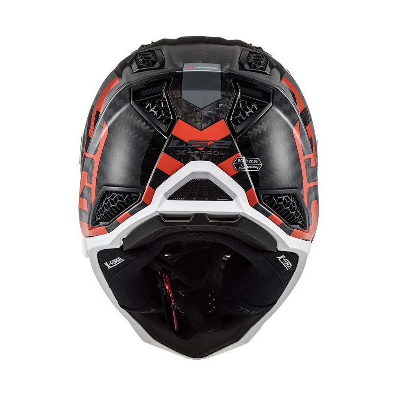 Motokrosa ķivere LS2 MX703 C X-Force Barrier H-V melns-pelēks-sarkans-dzeltens