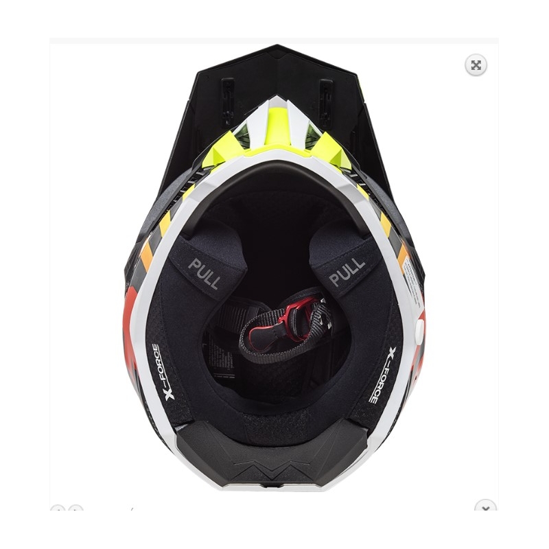 Motokrosa ķivere LS2 MX703 C X-Force Barrier H-V melns-pelēks-sarkans-dzeltens
