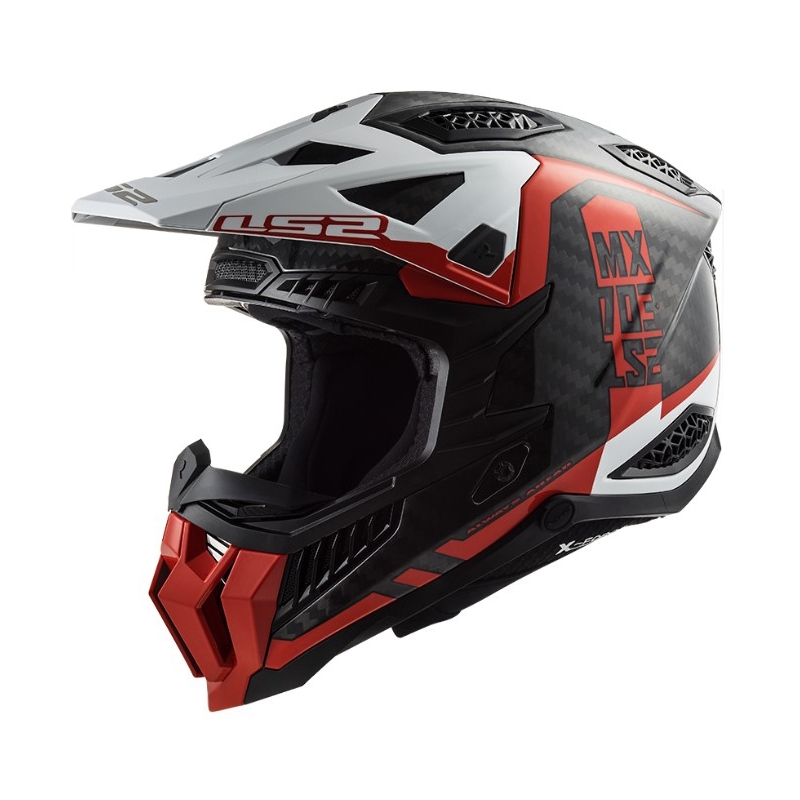 Motokrosa ķivere LS2 MX703 C X-Force Victory melns-arkans-balts