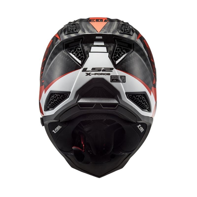 Motokrosa ķivere LS2 MX703 C X-Force Victory melns-arkans-balts