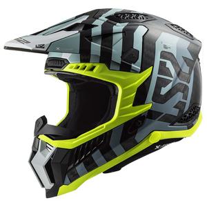Motokrosa ķivere LS2 MX703 C X-Force Barrier melns-zils-fluo dzeltens