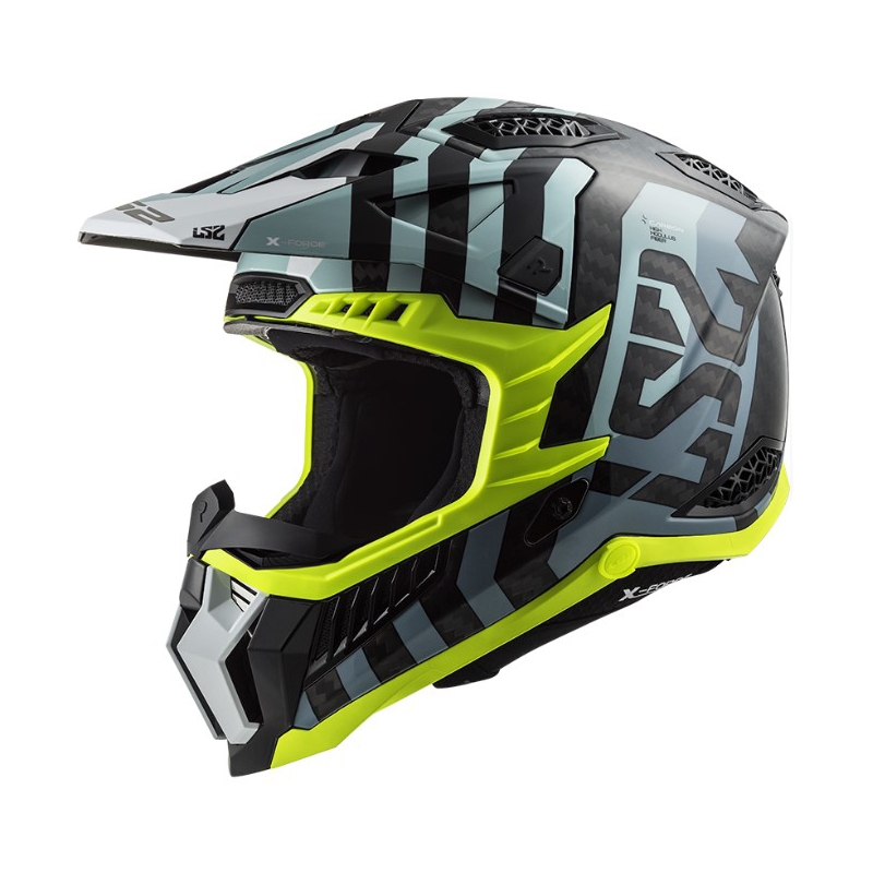 Motokrosa ķivere LS2 MX703 C X-Force Barrier melns-zils-fluo dzeltens
