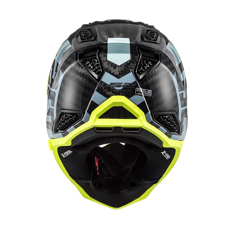 Motokrosa ķivere LS2 MX703 C X-Force Barrier melns-zils-fluo dzeltens
