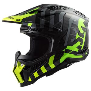 Motokrosa ķivere LS2 MX703 C X-Force Barrier H-V melns-pelēks-fluo dzeltens