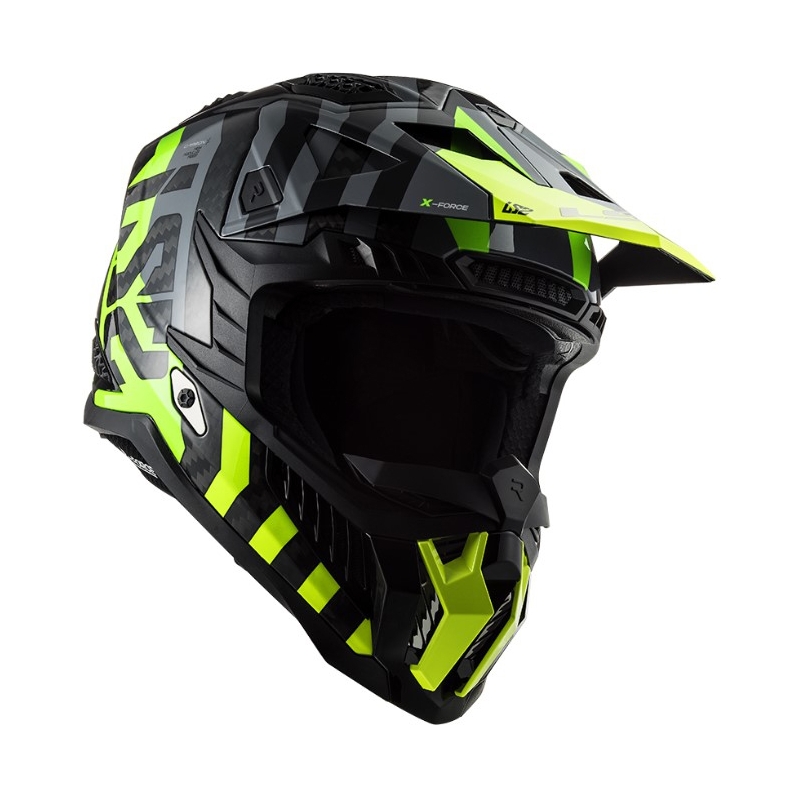 Motokrosa ķivere LS2 MX703 C X-Force Barrier H-V melns-pelēks-fluo dzeltens