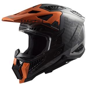 Motokrosa ķivere LS2 MX703 C X-Force Victory melna-titāna-oranža krāsā