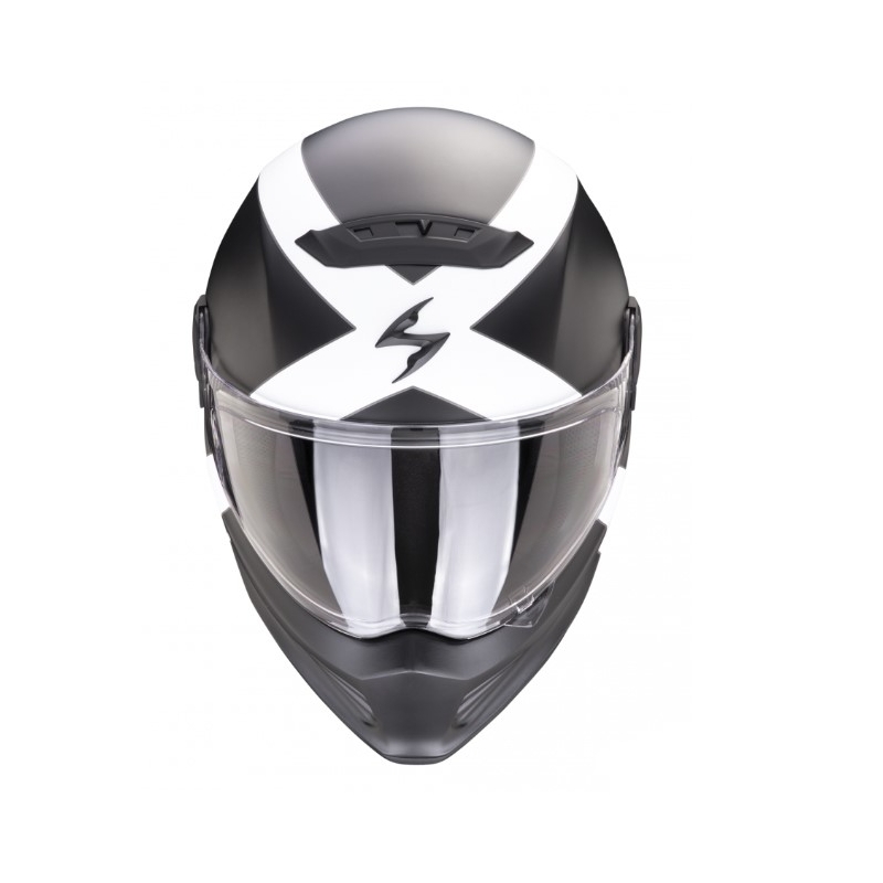 Motociklu ķivere SCORPION COVERT FX GALLUS melnā un baltā krāsā