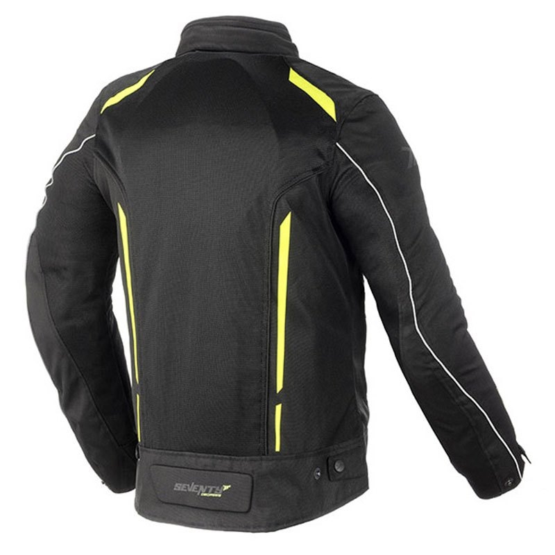 Motocikla jaka SEVENTY DEGREES SD-JT32 melns-fluo dzeltens