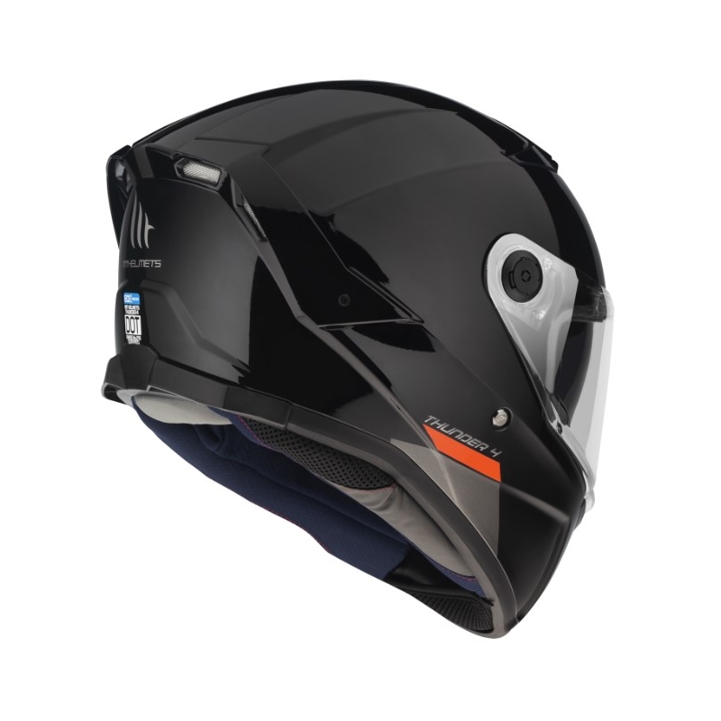 Pilna izmēra motocikla ķivere MT FF118SV Thunder 4 SV melna, spīdīga