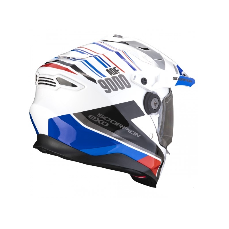 Enduro moto ķivere SCORPION ADF-9000 AIR Desert balta-zilā-sarkana izpārdošana