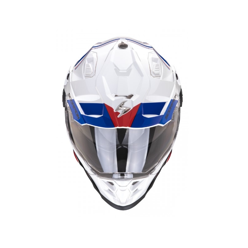 Enduro moto ķivere SCORPION ADF-9000 AIR Desert balta-zilā-sarkana izpārdošana