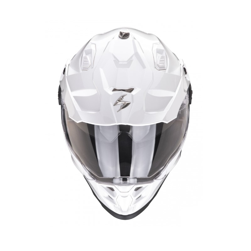 Enduro moto ķivere SCORPION ADF-9000 AIR Solid perlamutra balta