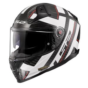 LS2 FF811 Vector II C Strong melnā un baltā integrālā moto ķivere