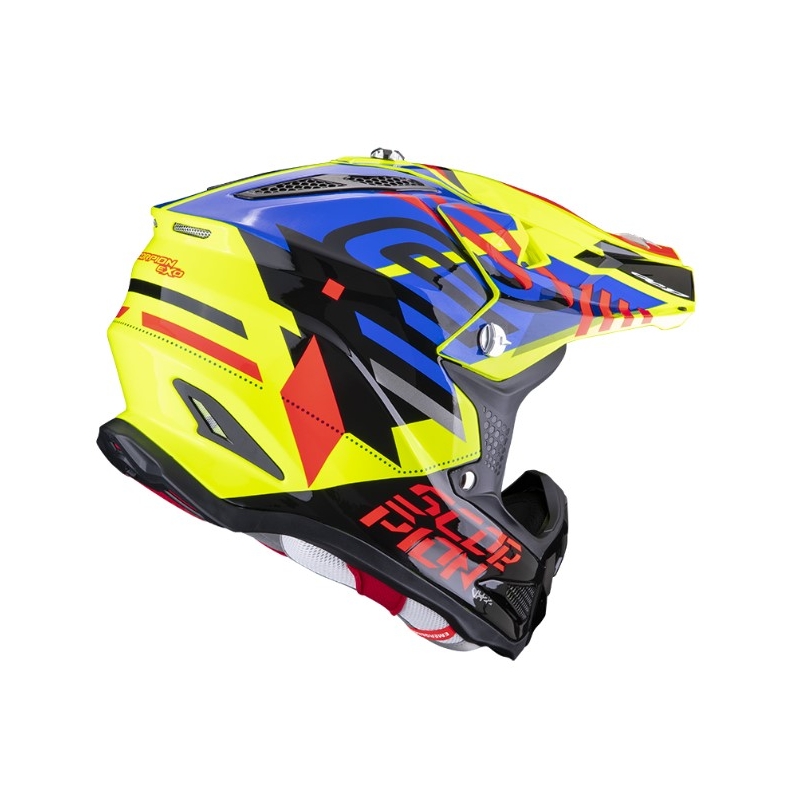 Motokrosa ķivere Scorpion VX-22 Air Neox melns-arkans-zils-fluo dzeltens