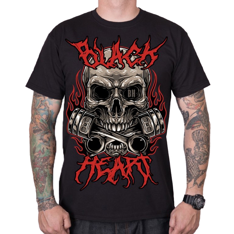Vīriešu T-krekls Black Heart Metal Head