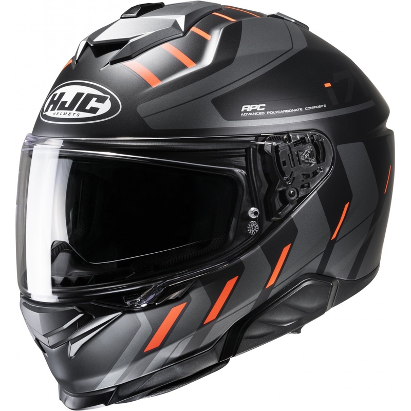 HJC i71 Simo MC6HSF melna-pelēka-oranža integrālā motocikla ķivere