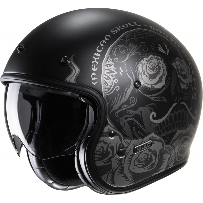 Atvērtā motociklu ķivere HJC V31 Desto MC5SF sudraba-melna