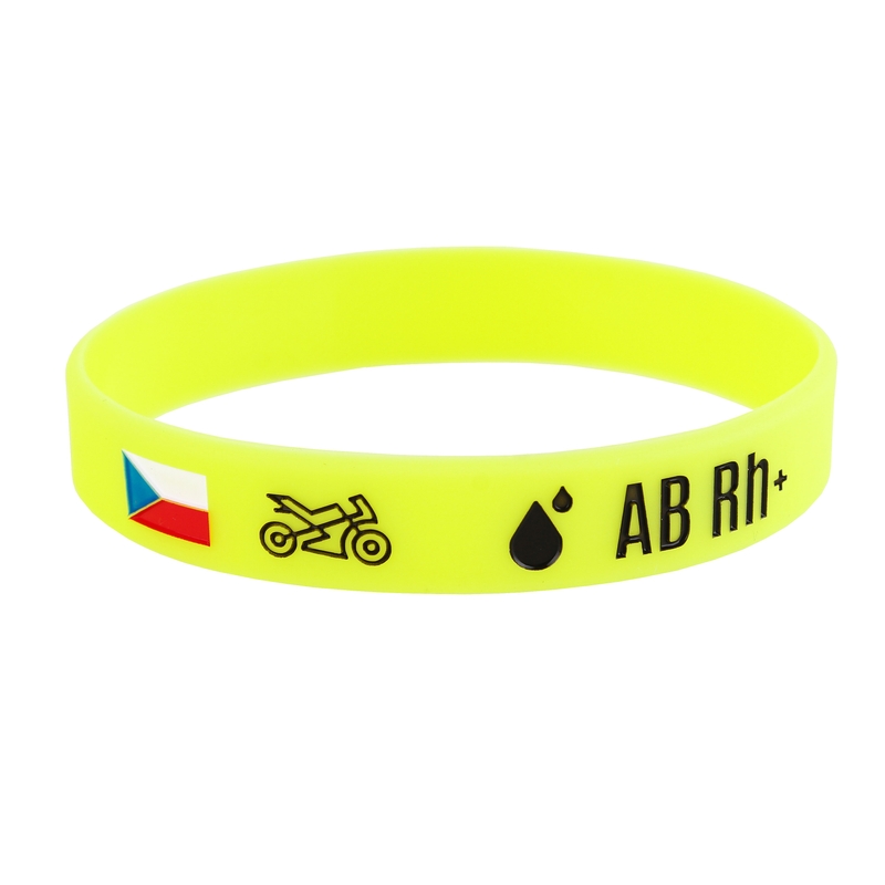 Silikona moto aproce ar AB RH+ asins grupu