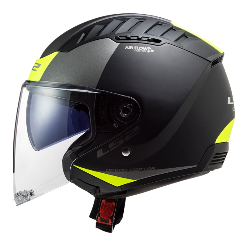 Atvērtā moto ķivere LS2 OF600 Copter II Urbane 06 melna-fluo dzeltena