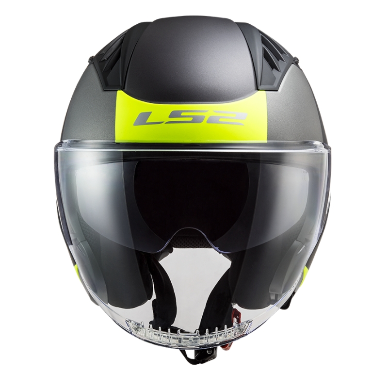 Atvērtā moto ķivere LS2 OF600 Copter II Urbane 06 melna-fluo dzeltena