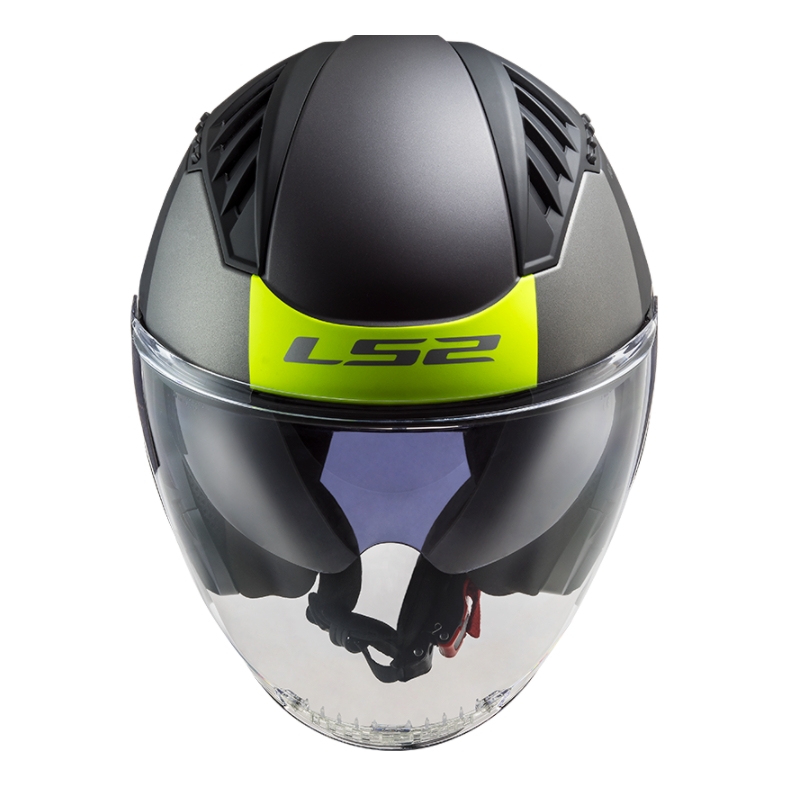 Atvērtā moto ķivere LS2 OF600 Copter II Urbane 06 melna-fluo dzeltena