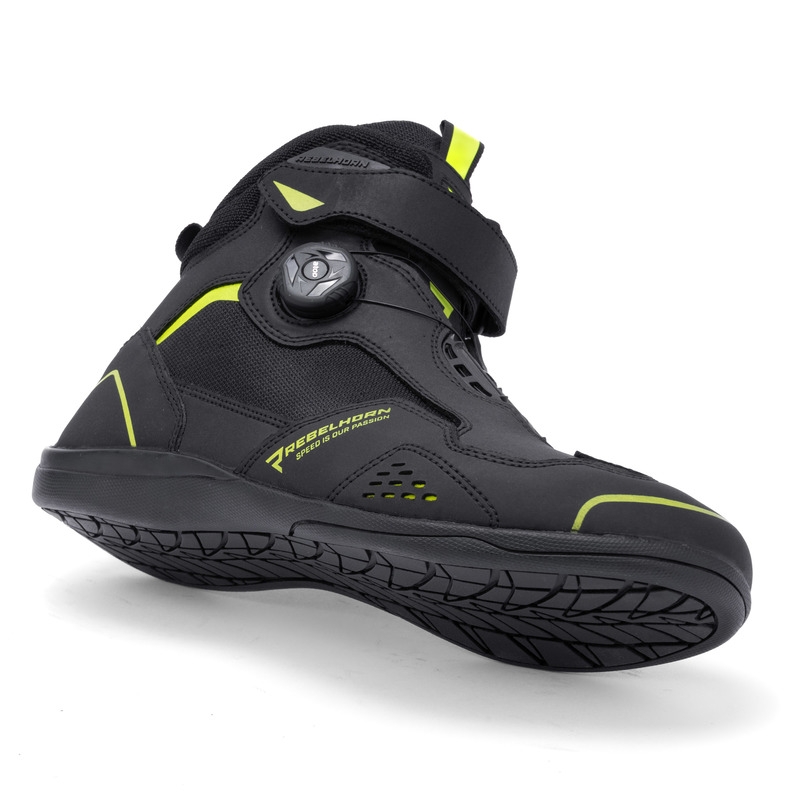Motocikla zābaki Rebelhorn Spark II black-fluo yellow