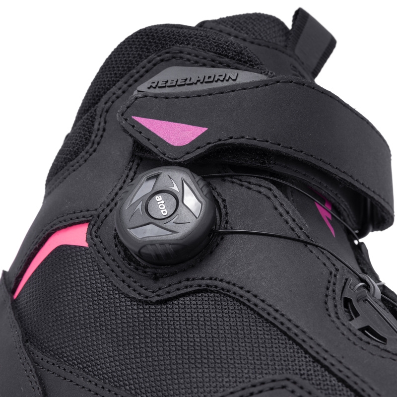 Sieviešu Rebelhorn Spark II Black and Pink Motociklu zābaki