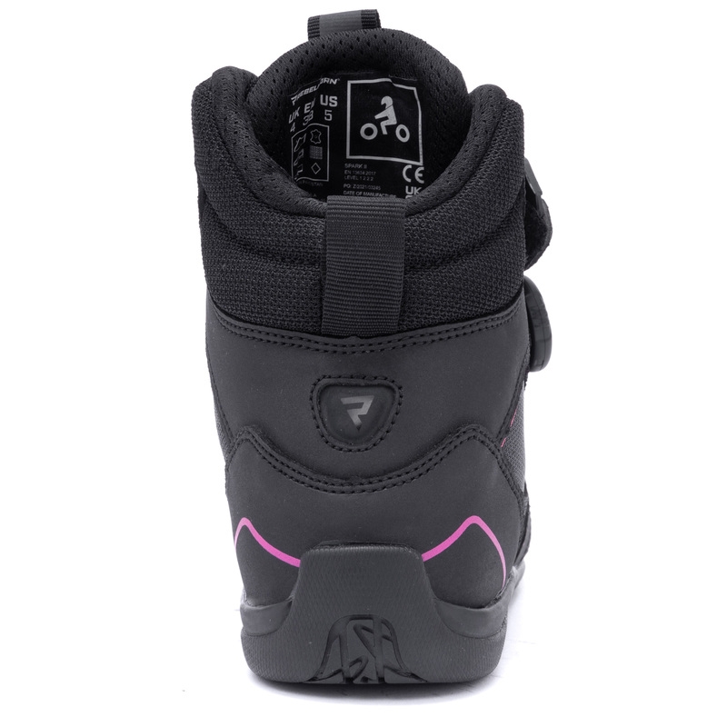 Sieviešu Rebelhorn Spark II Black and Pink Motociklu zābaki